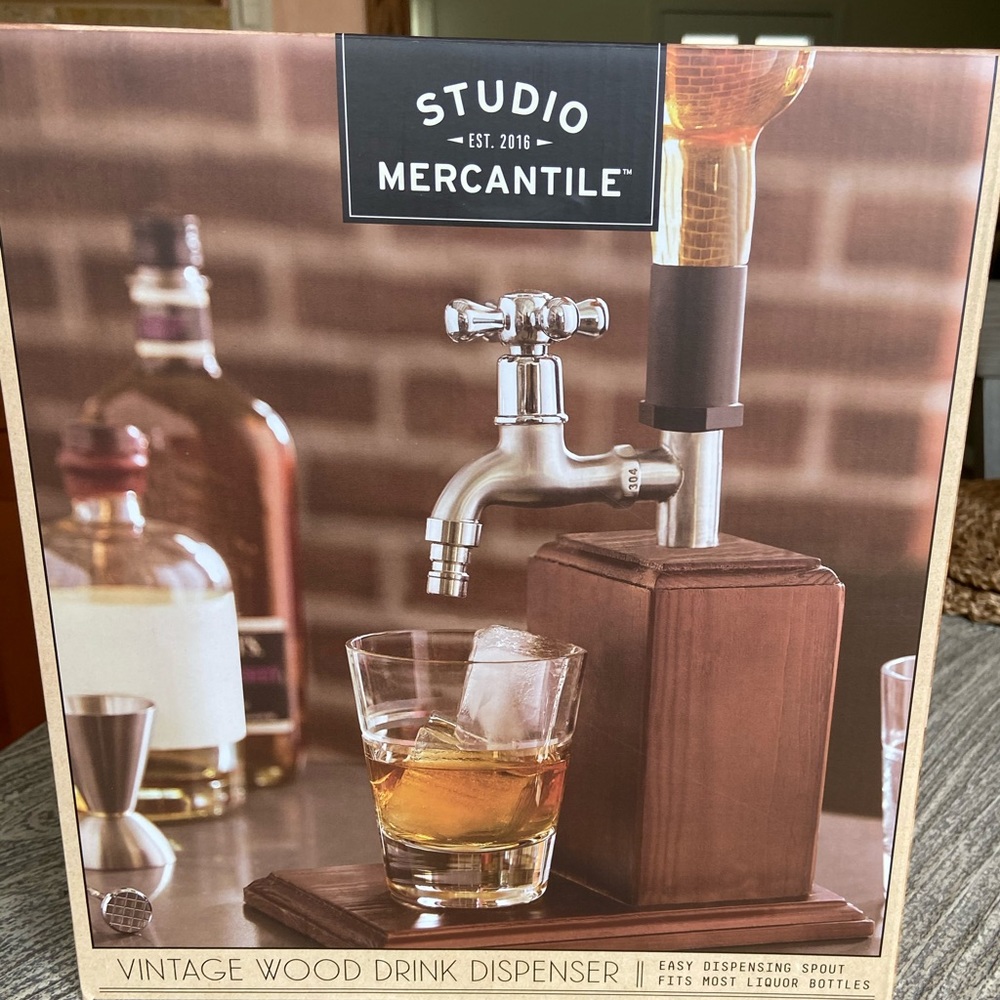 vintage wood drink dispenser